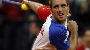 Viktor Troicki je Srbiji priboril odločilno zmago v finalu. (Foto: Reuters)