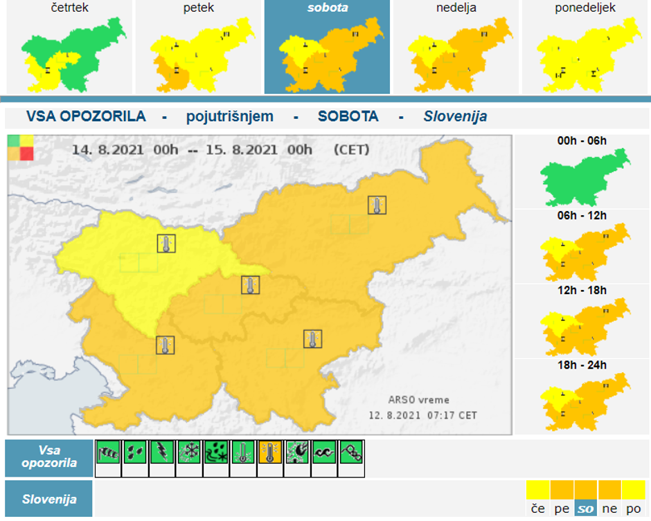 oranžni alarm | Avtor: meteo.si