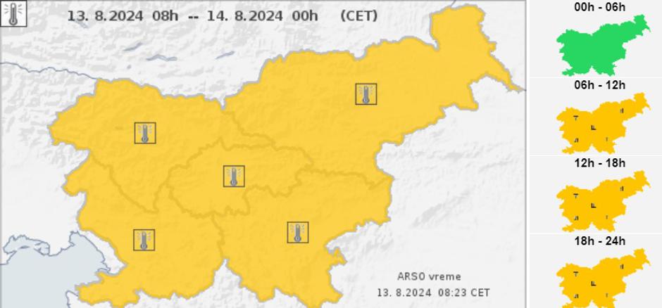 oranžno opozorilo vročina | Avtor: Arso