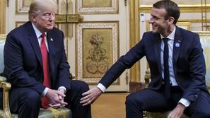 Donald Trump in Emmanuel Macron