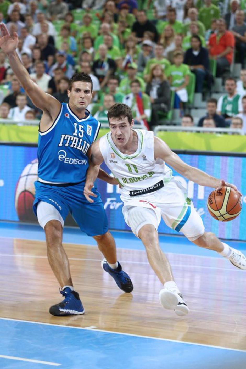 Slovenija Italija EuroBasket Stožice Ljubljana Cinciarini Dragić | Avtor: Saša Despot