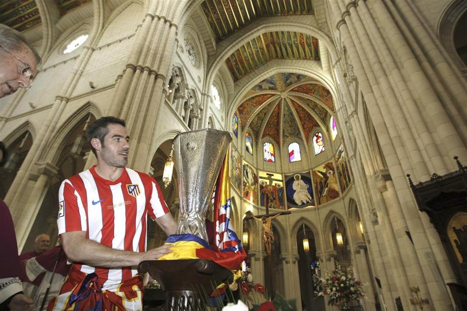 Atletico Madrid Lopez La Almudena katedrala Evropska liga pokal trofeja naslov p