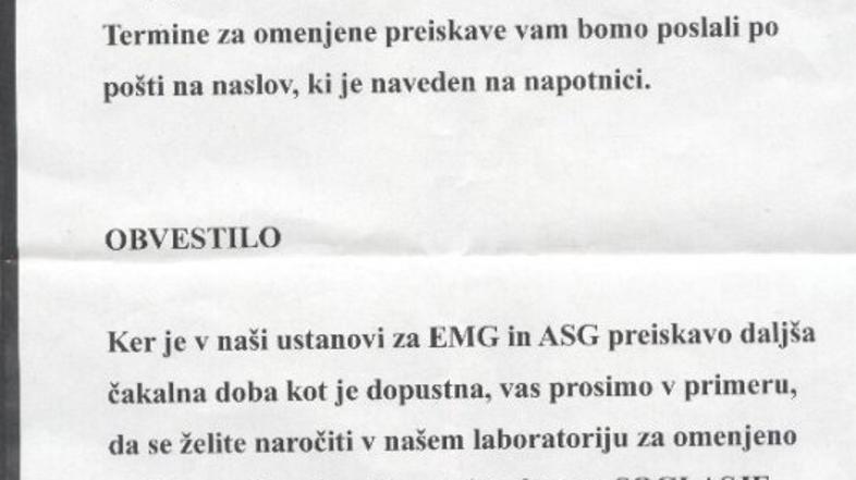 Obvestilo UKC Maribor