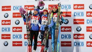 Dorothea Wierer, Marie Dorin Habert, Olena Pidhrušna 