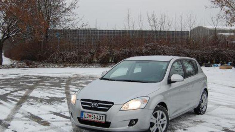 S kio cee'd smo se podili po še zasneženih cestah.