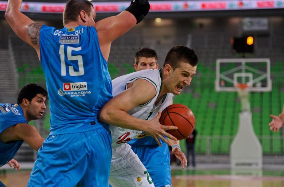 Union Olimpija MZT Skopje Aerodrom liga ABA Stožice Omić Čekovski | Avtor: Nebojša Tejić/ABA