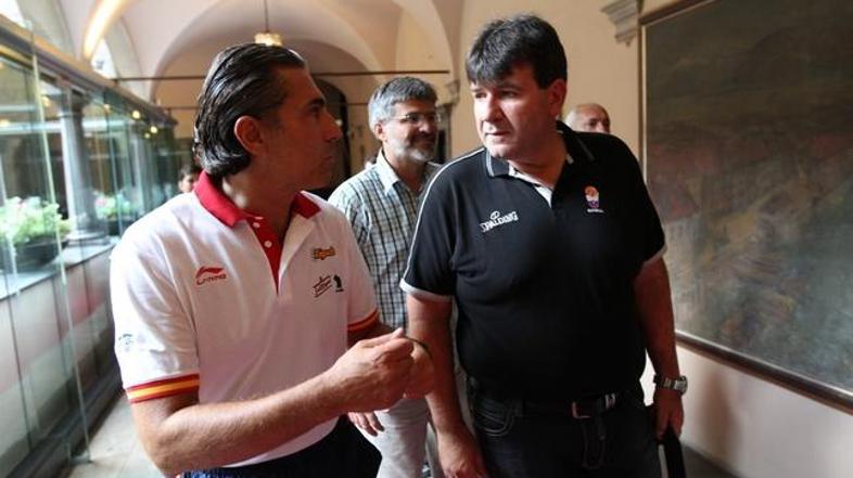 Sergio Scariolo v družbi Memija Bečirovića. (Foto: KZS/alesfevzer.com)