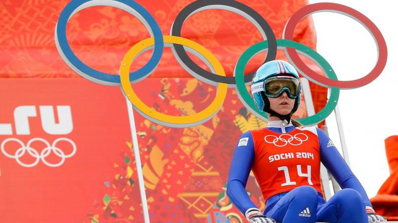 Požun Soči 2014 olimpijske igre trening smučarski skoki skakalka