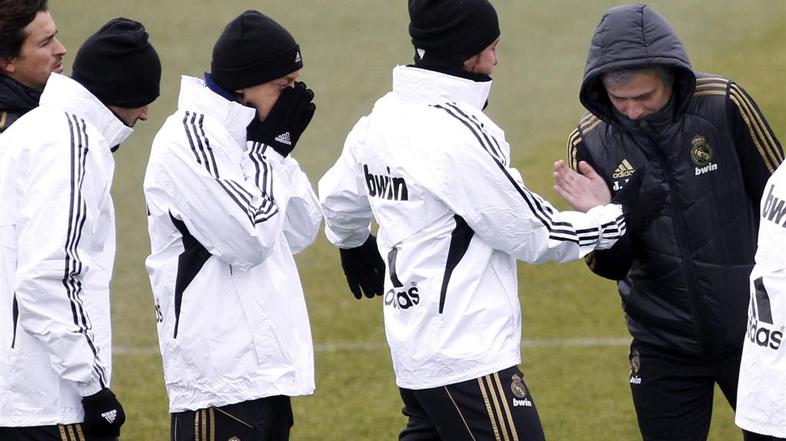 Mourinho Ramos Ozil Oezil Özil Real Madrid Valdebebas trening pred El Clasicom