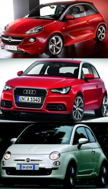 Opel adam fiat 500 in audi A1