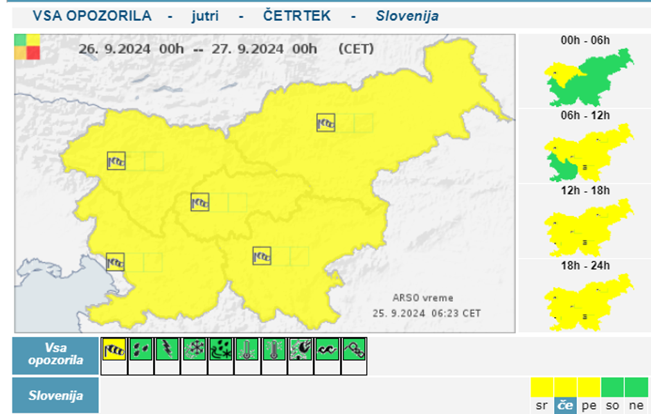 Vremensko opozorilo | Avtor: Arso