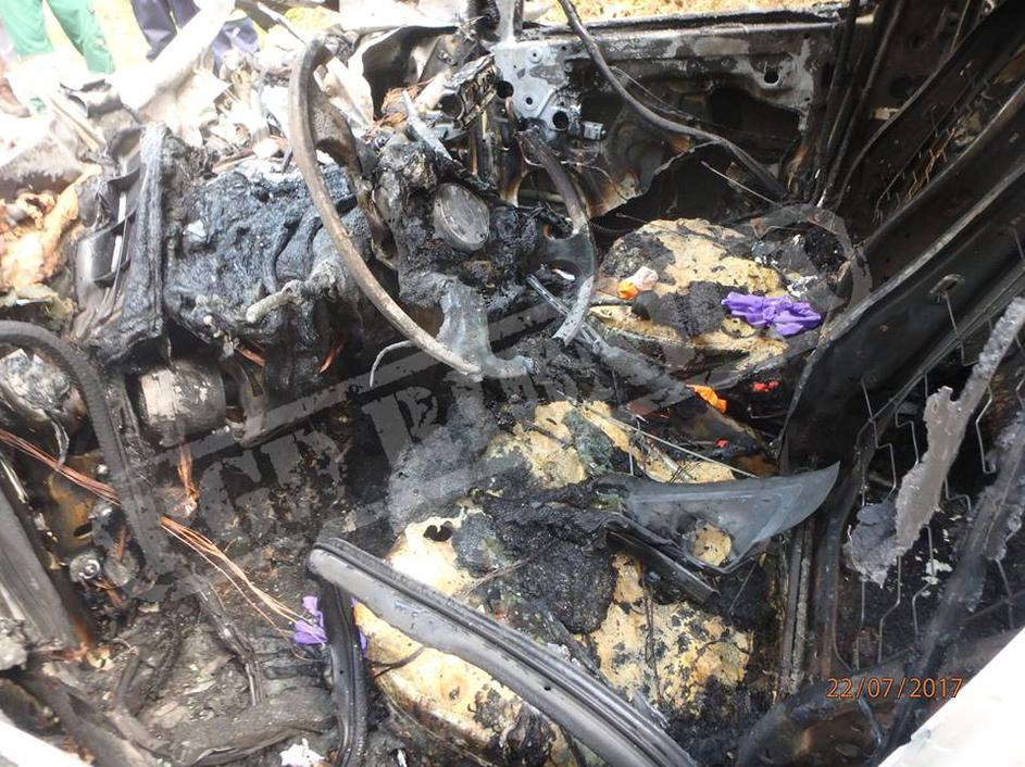 Prometna nesreča, Škranjek, goreče vozilo, traktor