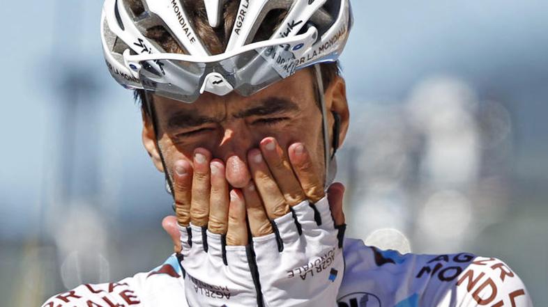 Presrečni zmagovalec je v cilju domala ostal brez besed. (Foto: Reuters)