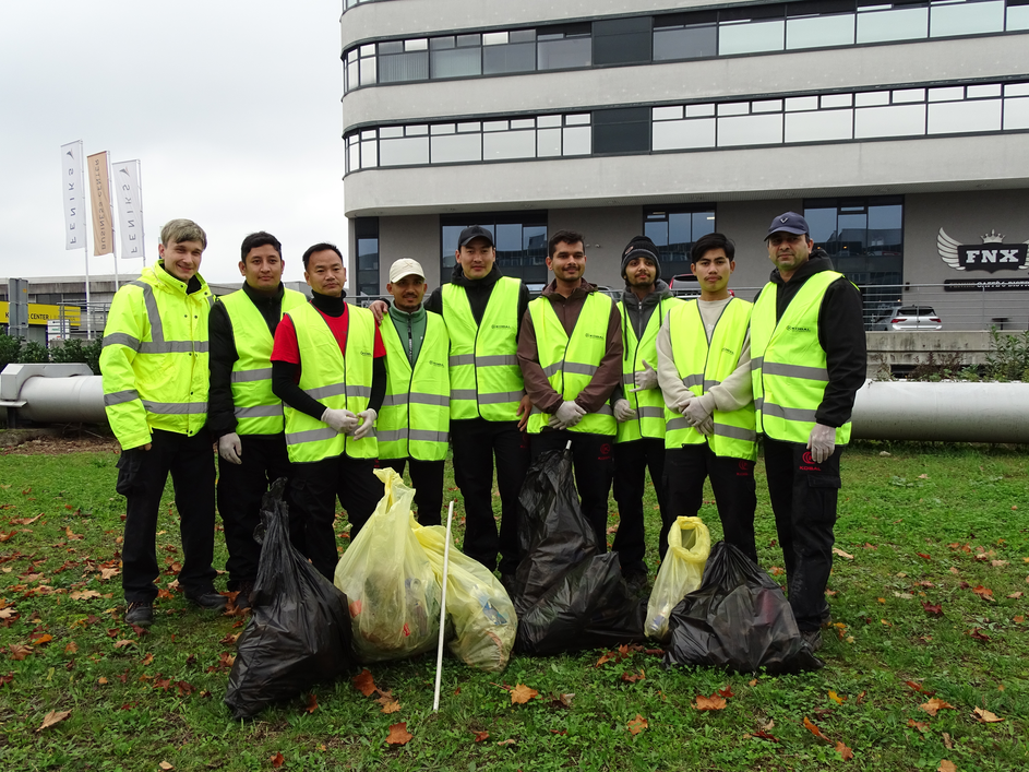 čistilna akcija ob letališki cesti