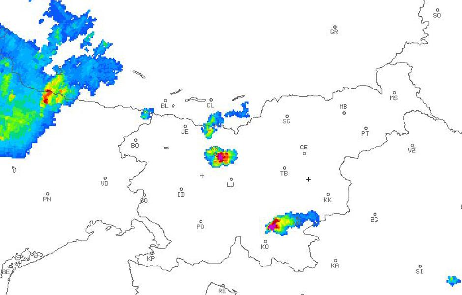 Radarska slika padavin | Avtor: Arso