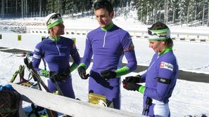 Gregorinova, Fak in Malijeva so del osemčlanske ekipe. (Foto: Slovenia Biathlon 