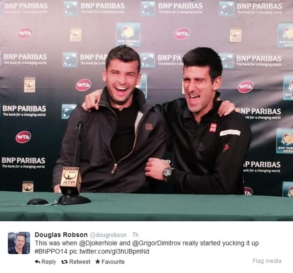 novak đoković grigor dimitrov indian wells | Avtor: Reševalni pas/Twitter