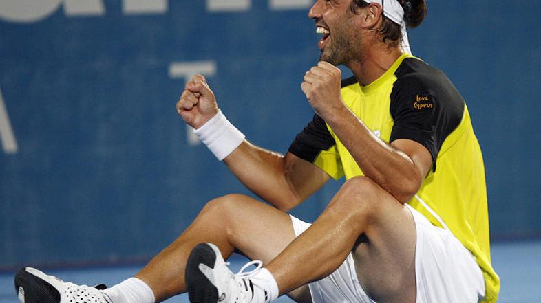 Iskreno veselje Marcosa Baghdatisa ob zmagi v Sydneyju. (Foto: Reuters)