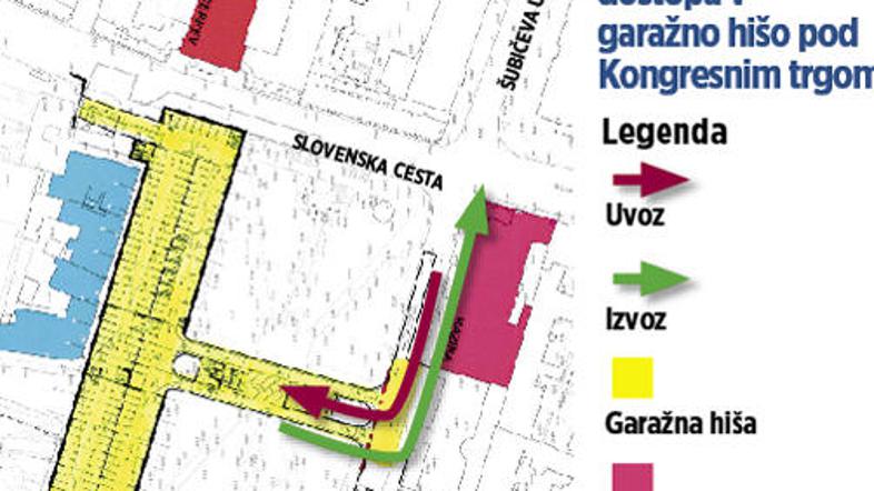 Uvozno-izvozna klanina bo umešena pod tlakovani, sredinski del parka Zvezda. V g