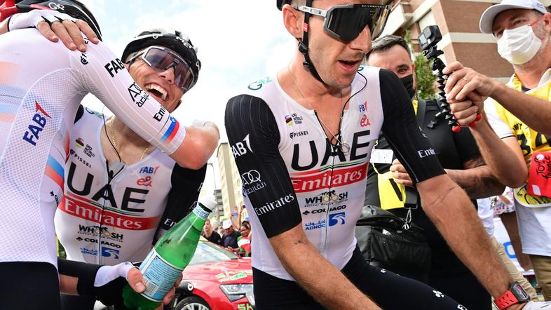 Tadej Pogačar, Felix Grossschartner in Adam Yates