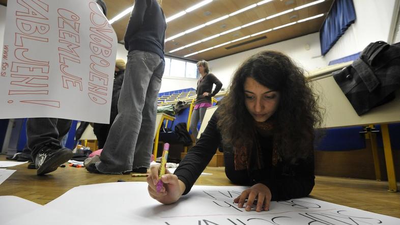 Protest na filozofski fakulteti.