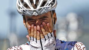 Presrečni zmagovalec je v cilju domala ostal brez besed. (Foto: Reuters)