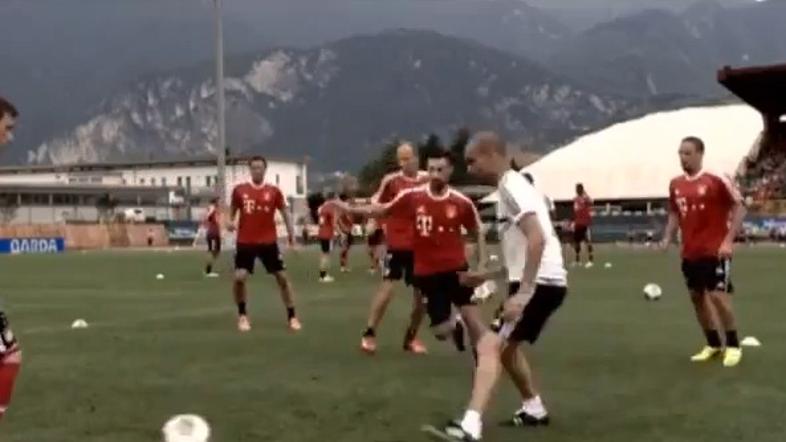 Guardiola Bayern priprave Trentino Mandžukić Ribery Robben ševa pepček rondo