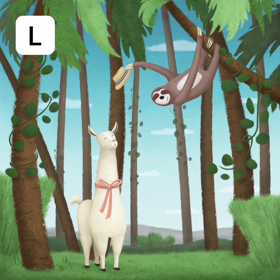 Lama in lenivec | Avtor: Nina Kovačič