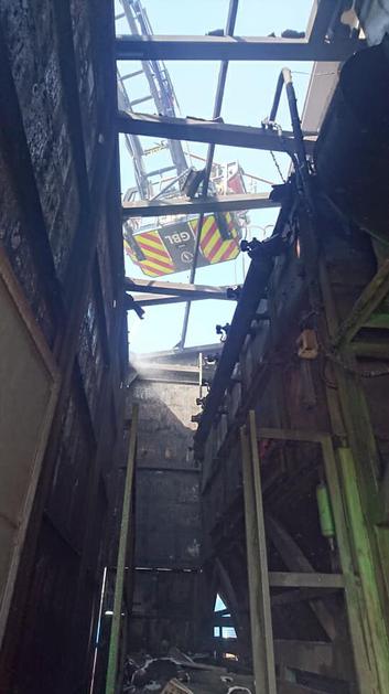 Požar delavnice na Kavčičevi ulici v Ljubljani