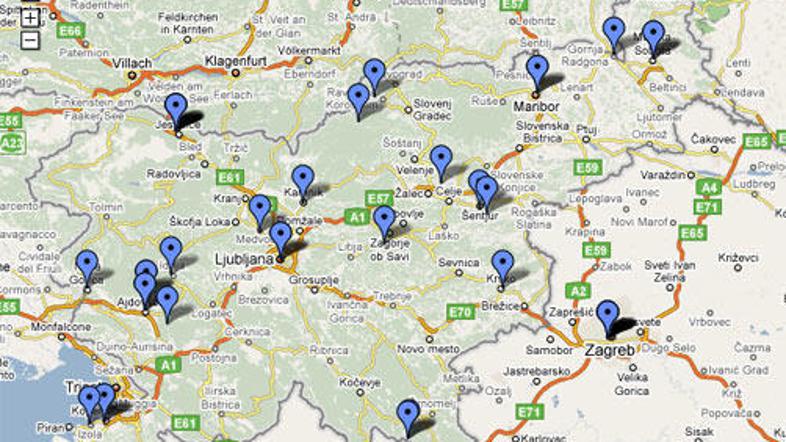 Zemljevid dogodkov po Sloveniji