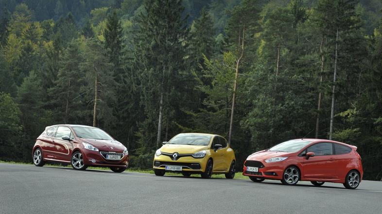 Renault clio RS, Peugeot 208 GTi, Ford fiesta ST