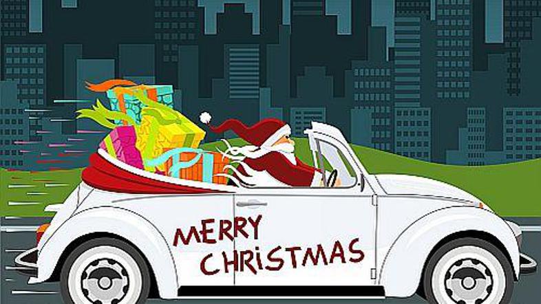 Božiček obdaruje tudi avtomobilske navdušence.