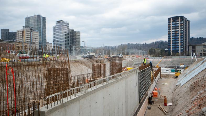 Gradbišče na železniški postaji Ljubljana
