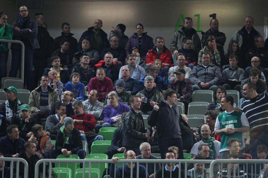 Navijači na tekmi Union Olimpija - Barcelona