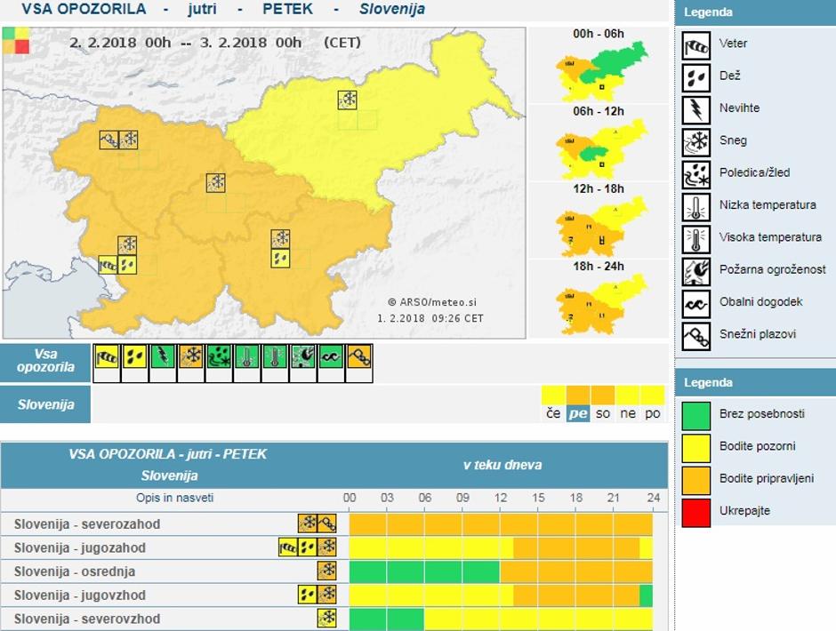 Oranžno opozorilo pred obilnim sneženjem | Avtor: Meteo.si