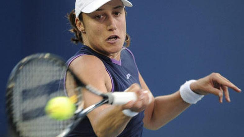 Katarina Srebotnik v drugem in tretjem nizu ni našla rešitve za levoročno Švicar