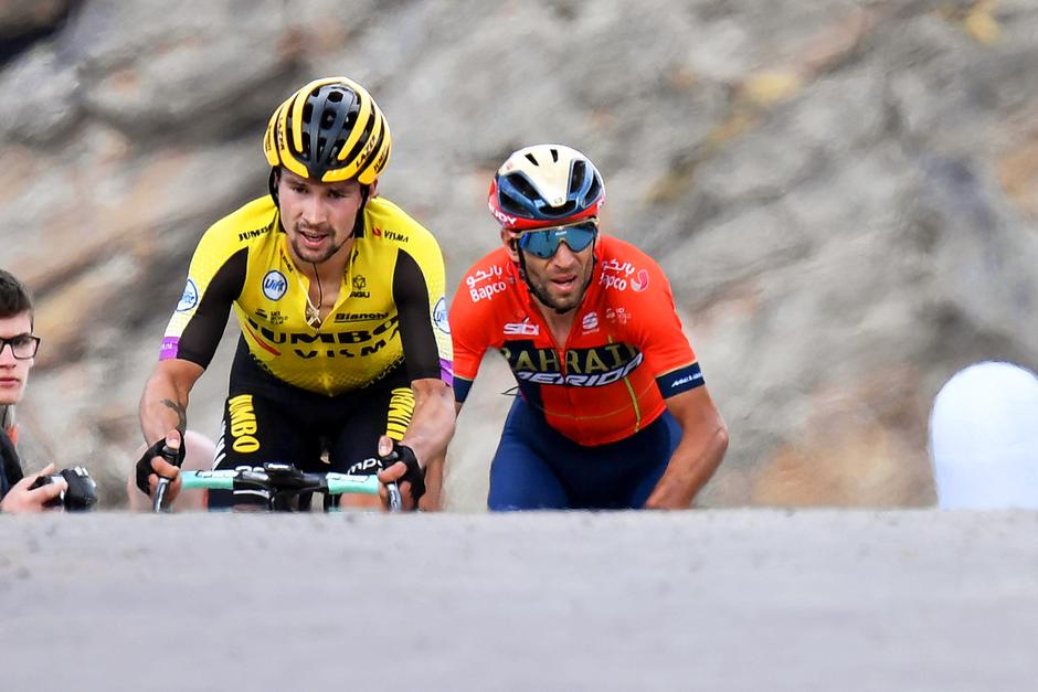 Vincenzo Nibali in Primož Roglič | Avtor: Epa