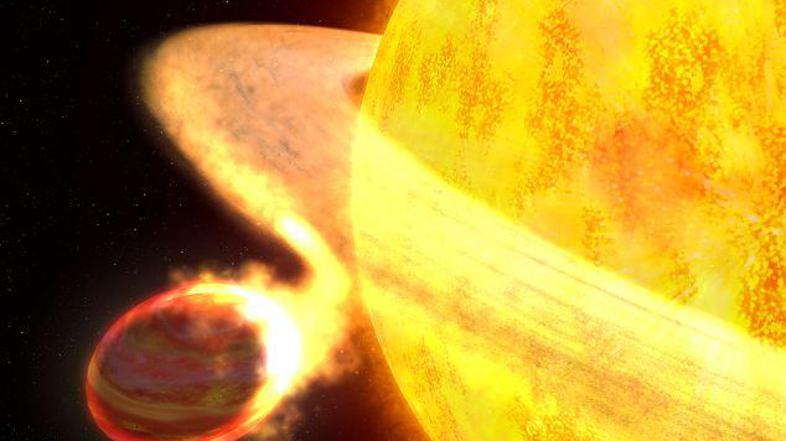 WASP-12b je od zvezde oddaljen le okoli 3,4 milijona kilometrov, kar je vsega 1/