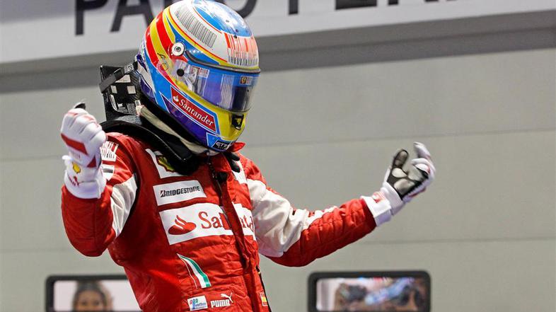 Fernando Alonso ima zdaj toliko zmag kot Jim Clark in Niki Lauda. (Foto: Reuters