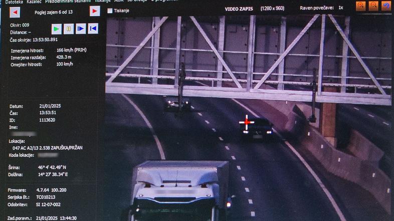 Nadzor hitrosti, prevelika hitrost, radar, trucam