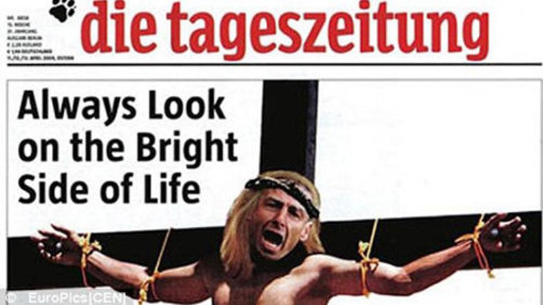 Jürgen Klinsmann ni bil navdušen nad upodobitvijo v časniku Die Tageszeitung.