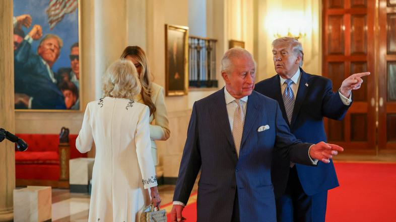 donald trump, melania trump, kralj karel III.