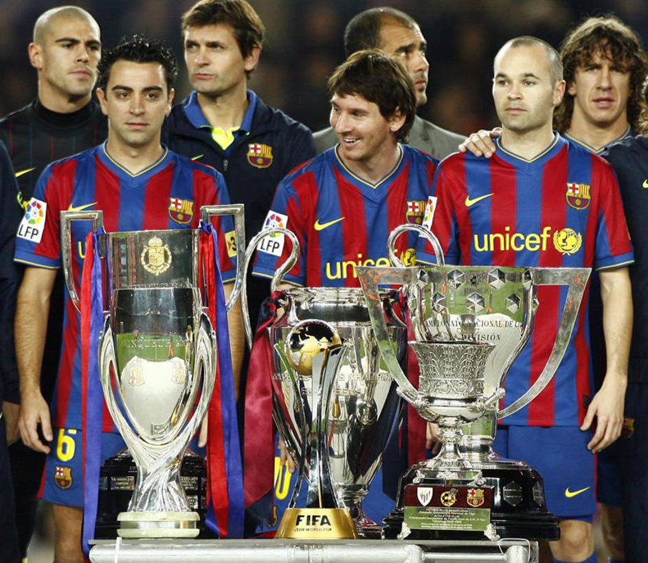 Xavi Hernandez Lionel Messi Andres Iniesta Carles Puyol Josep Guardiola Tito Vil