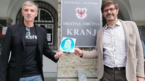 Župan Rakovec in direktor Unicefa Bergoč, varna točka Mestna občina Kranj
