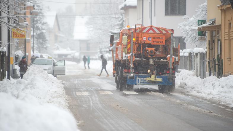 Sneg na ljubljanskih ulicah.