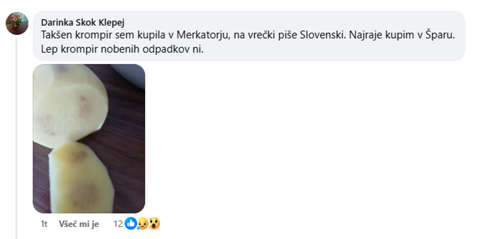 Krompir | Avtor: Posnetek zaslona/Facebook