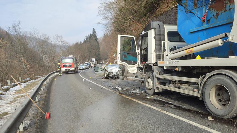 Prometna nesreča, Trebija, čelno trčenje