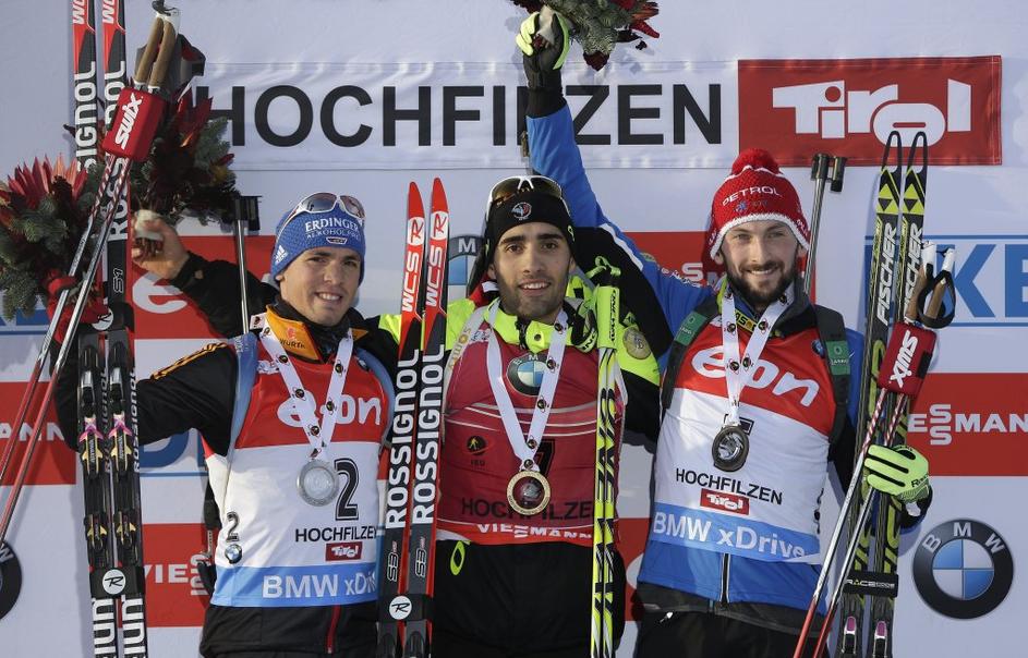 Martin Fourcade Simon Schempp Jakov Fak biatlon zasledovanje Hochfilzen