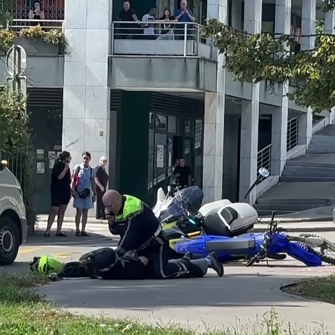 Prijetje motorista v Kamniku