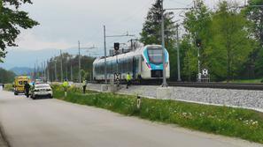 Trčenje vlaka in kolesarja v Ljubljani